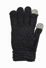 Жіночі сенсорні рукавички В'язка Чорні, фото 3