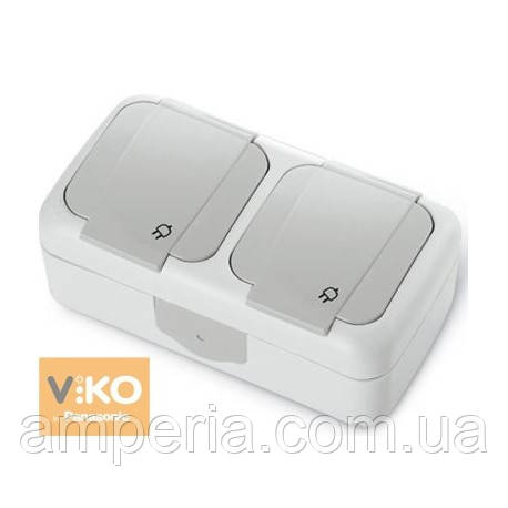 Розетка із заземленням 2-шарова ViKO Palmiye 90555488