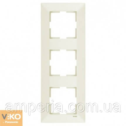 Рамка 3-тя вертикальна крем Meridian 90979033-WH, фото 1