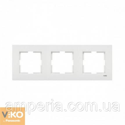 Рамка 3-я горизонтальна біла ViKO Karre 90960202, фото 1
