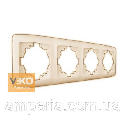 Рамка 4-тя вертикальна крем ViKO Carmen 90572004, фото 1