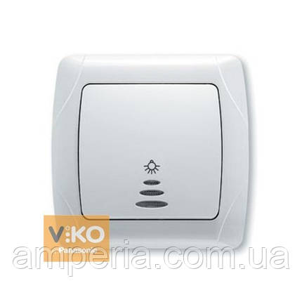 Кнопковий вимикач із підсвіткою білий ViKO Carmen 90561014, фото 1