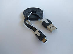 Кабель заряджання та передавання даних Micro USB — USB для смартфонів планшетів довжина 1 м плоский