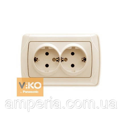 Розетка 2-а із заземленням ViKO Carmen 90562056, фото 1