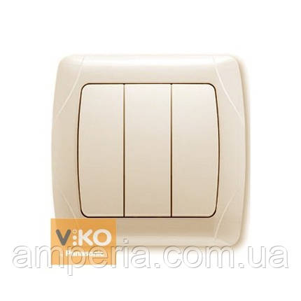 Вимикач 3-кл.крем ViKO Carmen 90562068, фото 1
