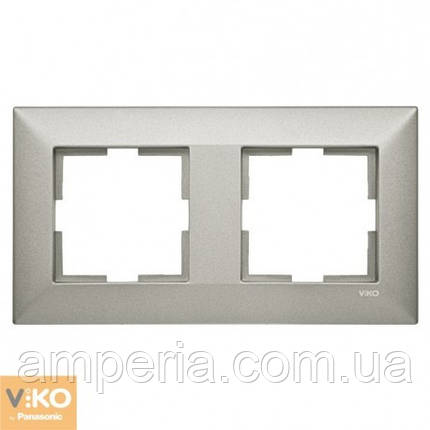 Рамка 2-я горизонтальна срібло Meridian 92190702, фото 1