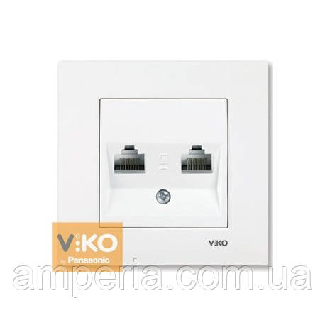 Розетка комп'ютерна 2-а RJ-45 біла ViKO Karre 90960034