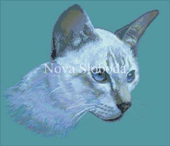 Малюнок на канві для вишивки нитками муліне ММ-2052 Єгипетська кішка
