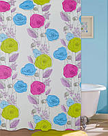 Шторка для ванной и душа комнаты Colorful flowers 180x180 (NJ10107)