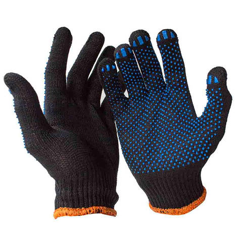 Рукавичка робоча трикотажна з ПВХ VIVA (упаковки по 10 пар) V-8311 (чорна), фото 1