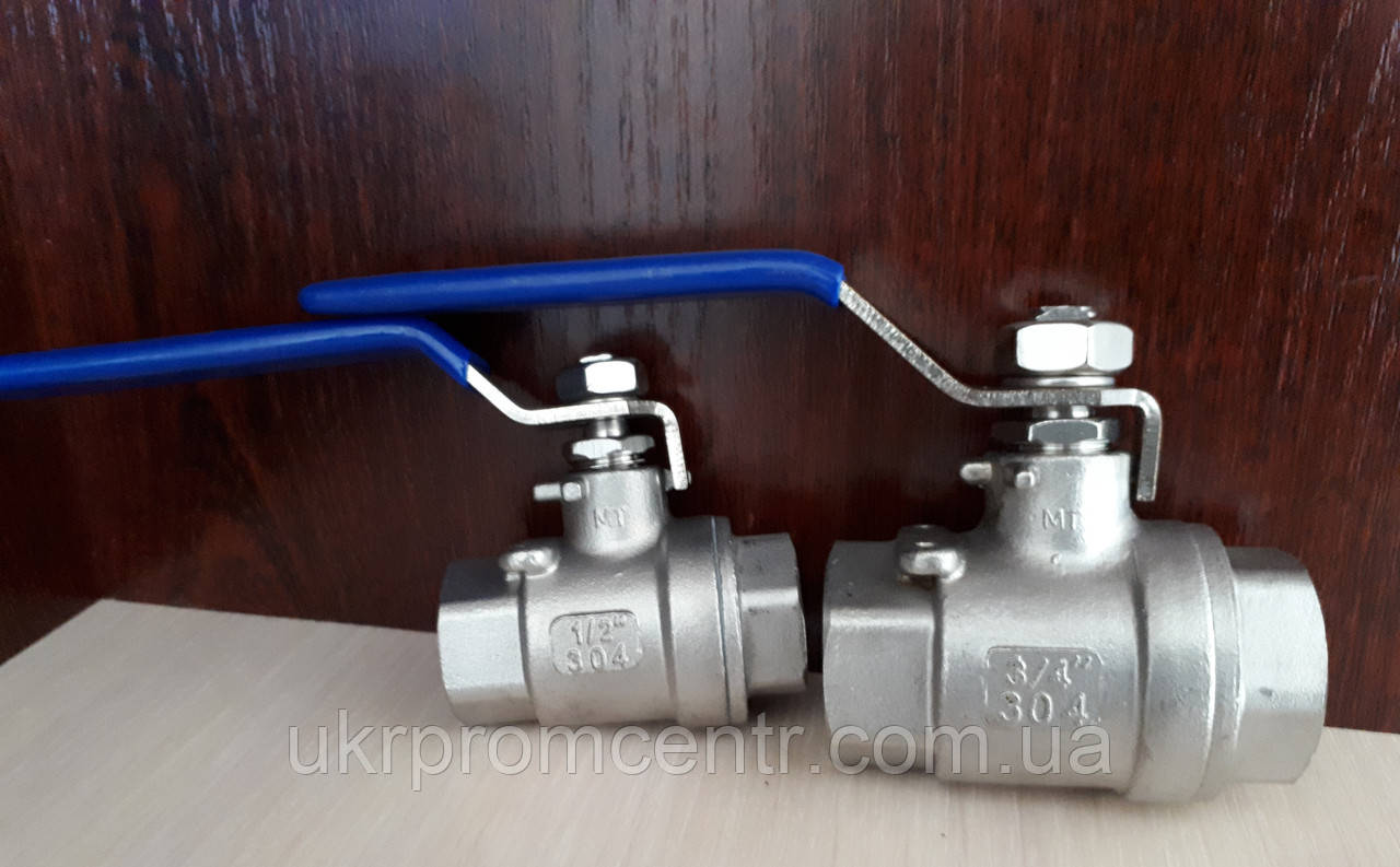 Кран кульовий нержавіючий різьбовий вн-вн AISI304 Ду 8-100 Ру63, фото 1