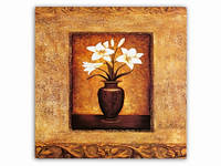 Картина Картина Цветы Белые Лилии Вазон 15.0 x 15.0 x 1.0 см