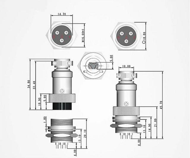 роз'єм 2 контактний круглий