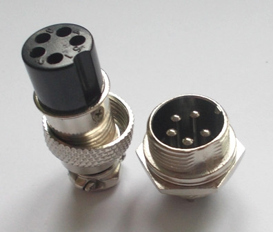 Роз'єм GX16-5 контактів (5 pin) пара, фото 1