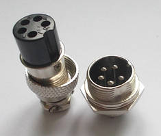 Роз'єм GX16-5 контактів (5 pin) пара