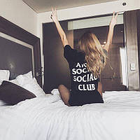 Чорна жіноча футболка anti social social club