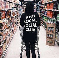 Черное женское худи anti social social club | A.S.S.C.