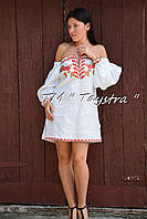 Коротке плаття туніка вишита льон, вишиванка, білизна, Bohemian, етно-туніка в Бохо-стилі
