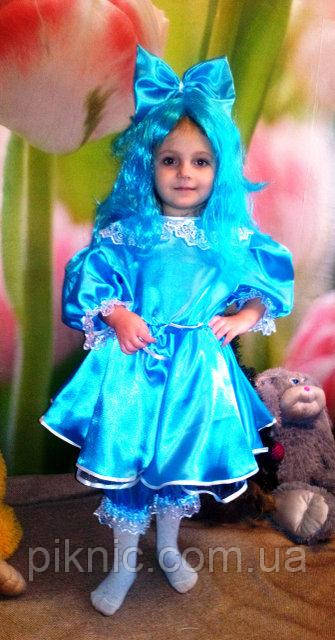 Дитячий новорічний костюм Мальвіни для дівчинки 3,4,5,6 років Плаття Мальвіни без перуки