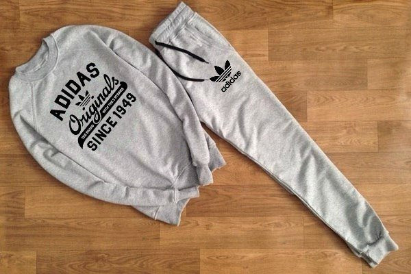 Сірий чоловічий літній тренувальний костюм Adidas (Адідас)
