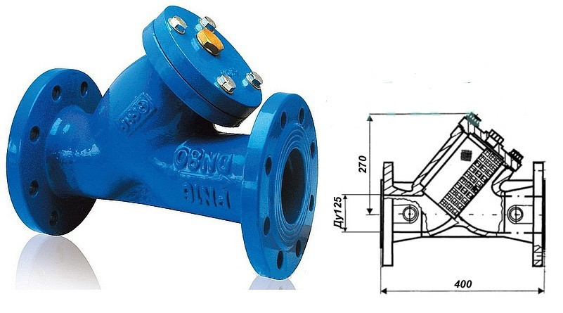 Фильтр для воды фланцевый осадочный Ду125мм чугун, цена 3437 грн — Prom ...