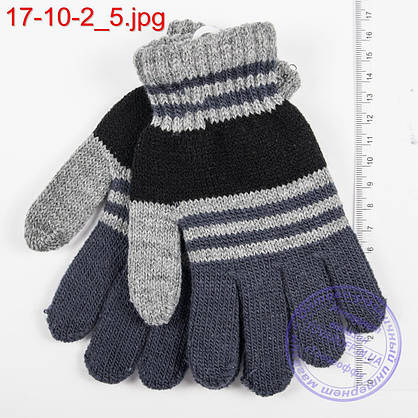 Оптом рукавиці трикотажні для хлопчиків 5, 6, 7, 8 років - №17-10-2, фото 5