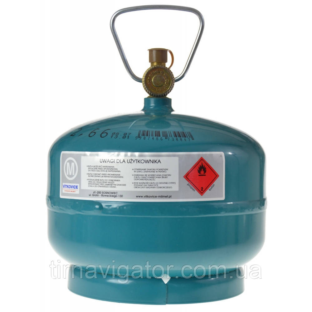 Балон газовий 4.8л 2кг Vitkovice (G3/8LH 2.6кг)