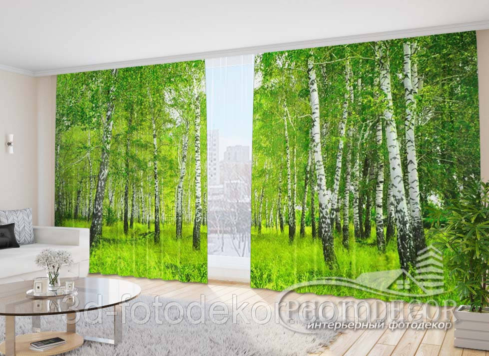Фото Штори "Березовий гай" 2,7*4,0 м (2 полотна по 2,0 м), тасьма