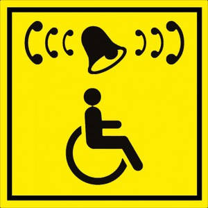 Наклейка Кнопка вызова для инвалидов