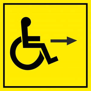 Табличка Напрямок руху колясок вправо