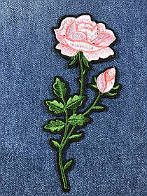 Нашивка Троянда 2 бутони рожева 82х185 мм