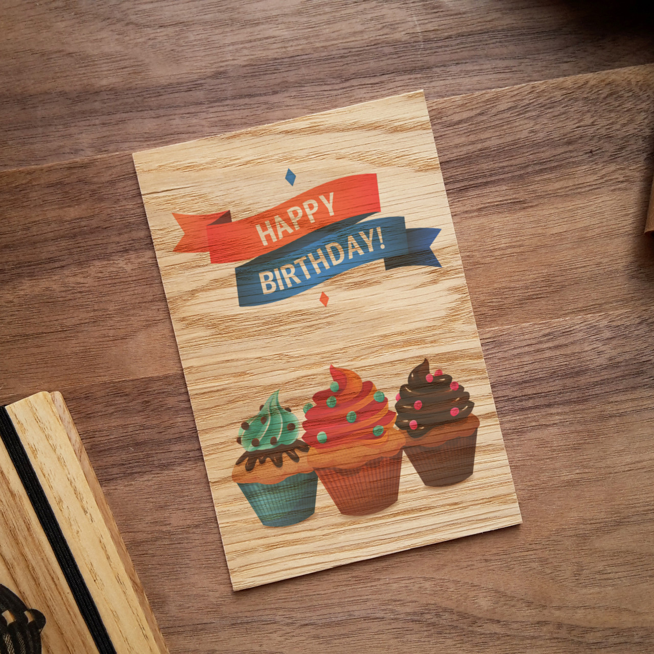 Дерев'яна листівка "Sweet Happy Birthday"
