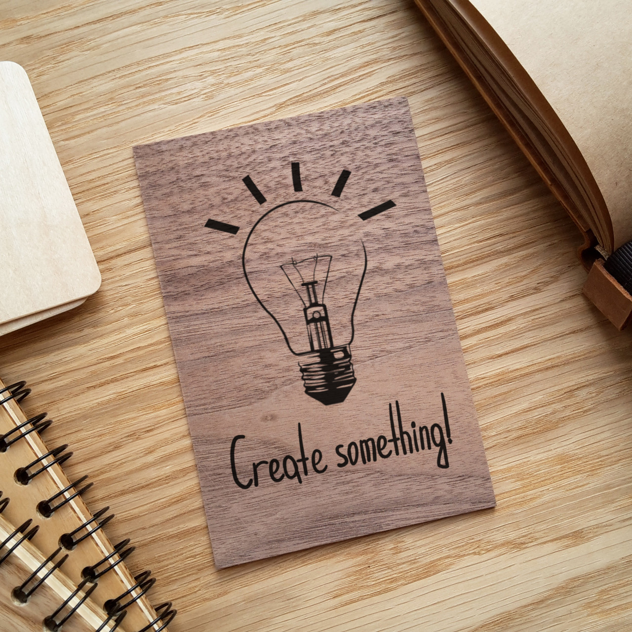 Дерев'яна листівка "Create Something"