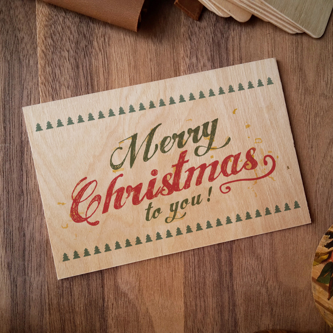 Дерев'яна листівка "Merry Christmas"