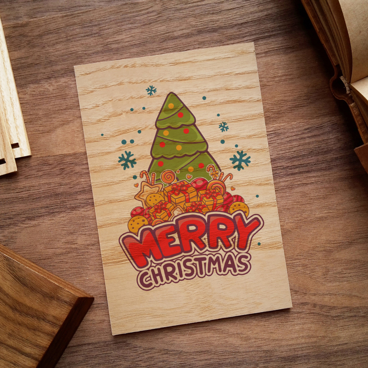 Дерев'яна листівка "Christmas"