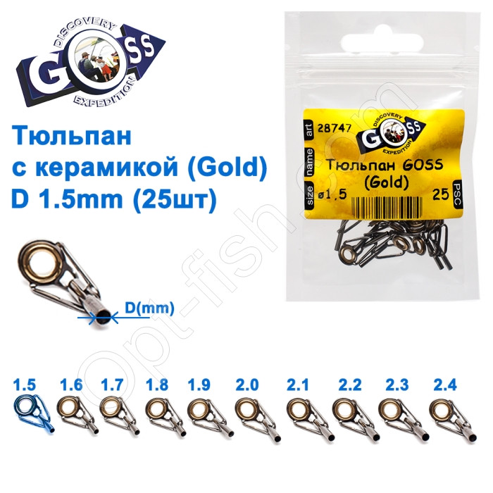 Тюльпан Goss з керамікою (gold) 1,5мм (25шт)