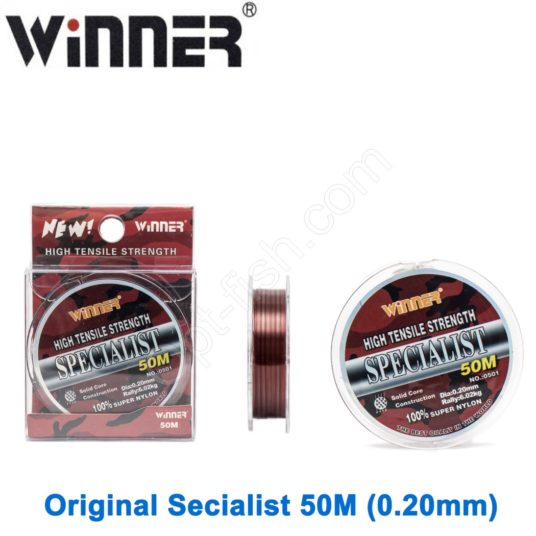 Волосінь 50 метрів волосінь Winner Original Specialist №0501 50м 0,20 мм *, фото 1