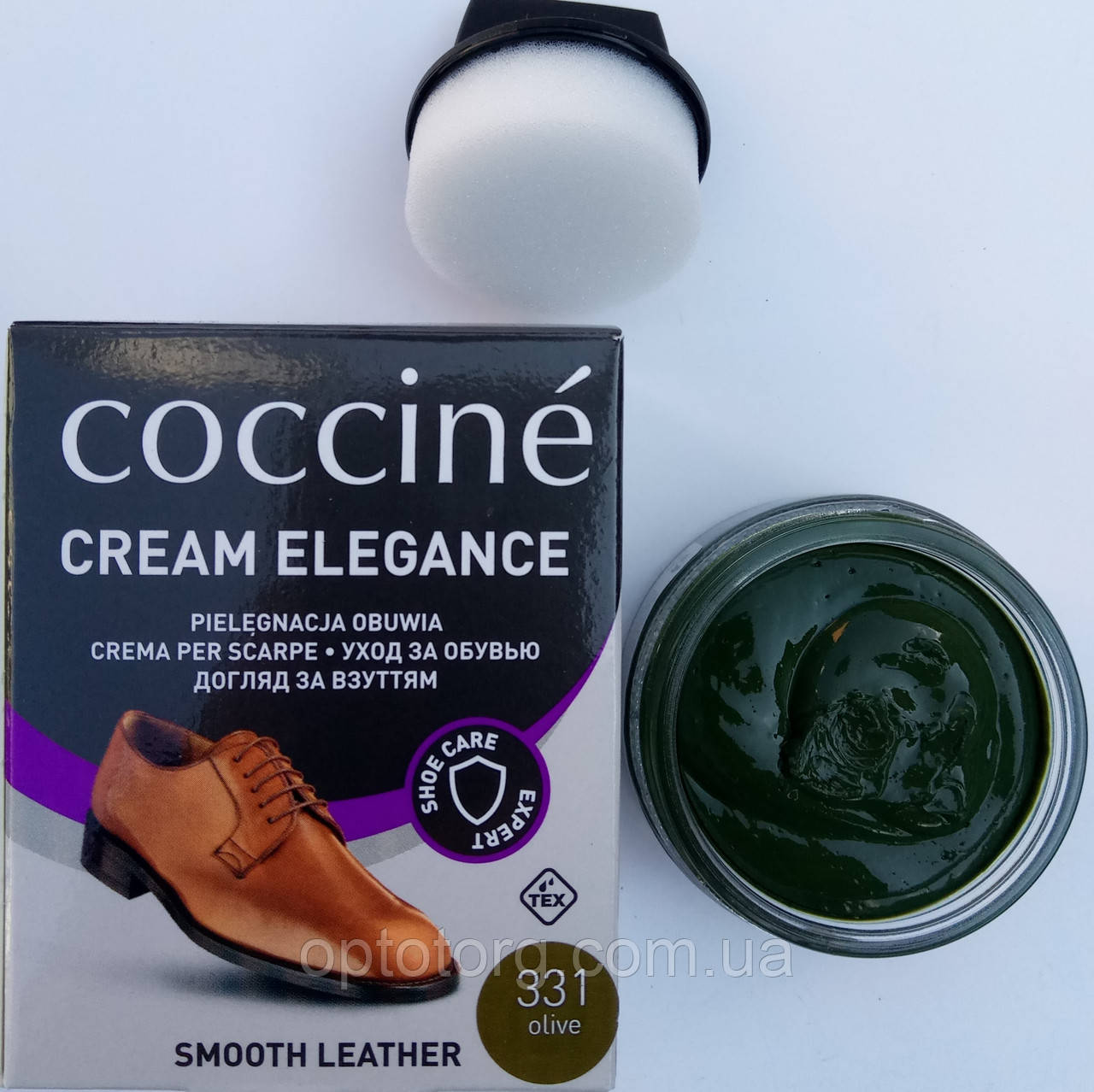 Крем Оливка Кочині Coccine для гладкої шкіри з губкою 50мл