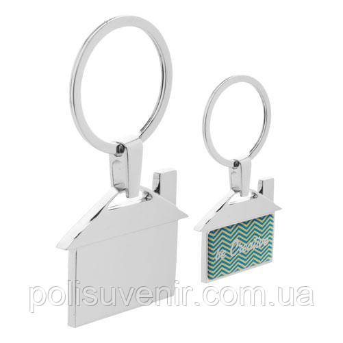 Металевий брелок у формі будинку, фото 1