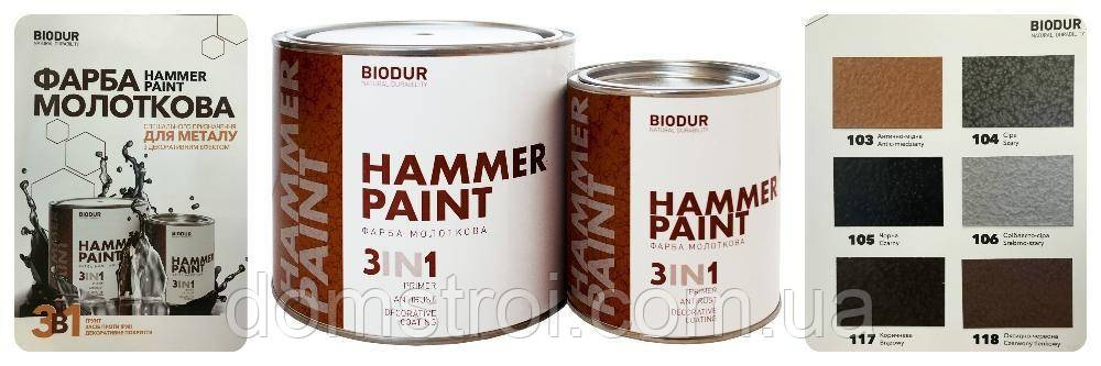 КРАСКА МОЛОТКОВАЯ Hammer Paint 3 in 1 Коричневая 2,1 л. - фото 2 - id-p580745096