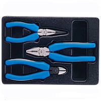 Набір шарнірногубц. інструменту 3 предмети (плоскобці, бокорізи,тонкогубці) KING TONY