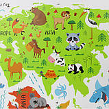 Вінілова наклейка "Карта світу для дітей" No2, фото 2