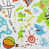 Вінілова наклейка "Карта світу для дітей" No2, фото 4