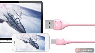 Кабель micro USB Remax Lesu RC-050m microUSB (довжина 1 м) Рожевий