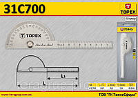 Угольник с линейкой из нержавеющей стали, TOPEX 31C700