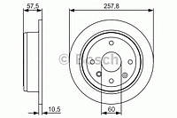 Диск тормозной задний Chevrolet Lacetti 1.6/1.8 16V Bosch