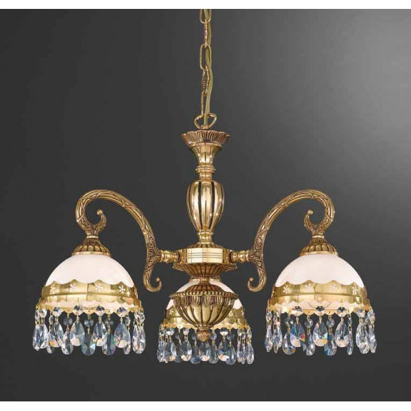 Люстра RECCAGNI ANGELO L 7961/3 oro fr./ bianco/trasp.