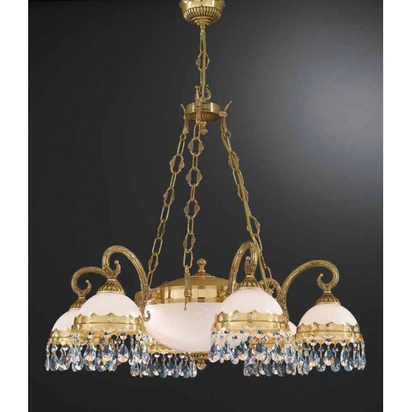 Люстра RECCAGNI ANGELO L 7961/6+2 oro fr./ bianco/trasp.