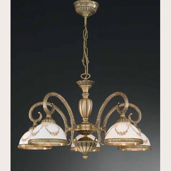 Люстра RECCAGNI ANGELO L 8000/5 bronzo arte /festoni