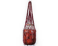 Сетчатая сумка авоська ручной работы - EcoGG - хлопковая, Размер S - 5л, вишневая